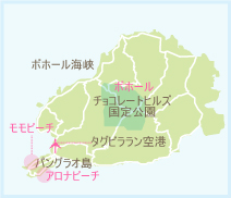 ボホール島リゾート地図
